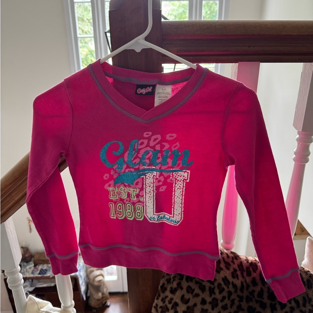 Candy Girl thermal tee size 10/12 girls 💞💞💞